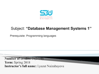 Database Management Systems 1