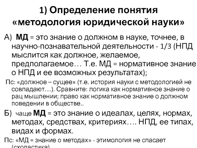 Сырых история и методология. Понятие методологии. Методология юридического дизайна.