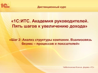 Шаг 2: Анализ структуры компании. Взаимосвязь бизнес – процессов и показателей