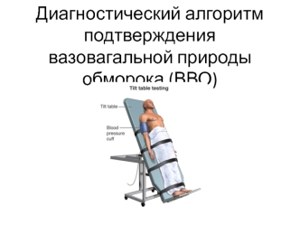 Диагностический алгоритм подтверждения вазовагальной природы обморока (ВВО)