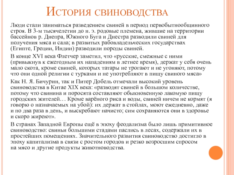 Доклад по теме Разведение свиней для дальнейшего производства и переработки мяса