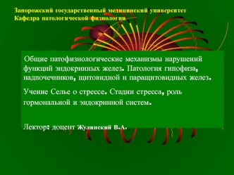 Нарушения функций эндокринных желез. Патология гипофиза, надпочечников, щитовидной и паращитовидных желез. (Тема 14)