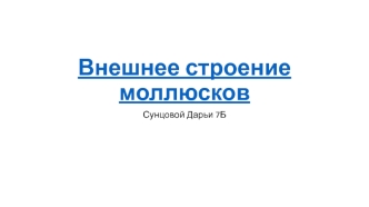 Внешнее строение моллюсков