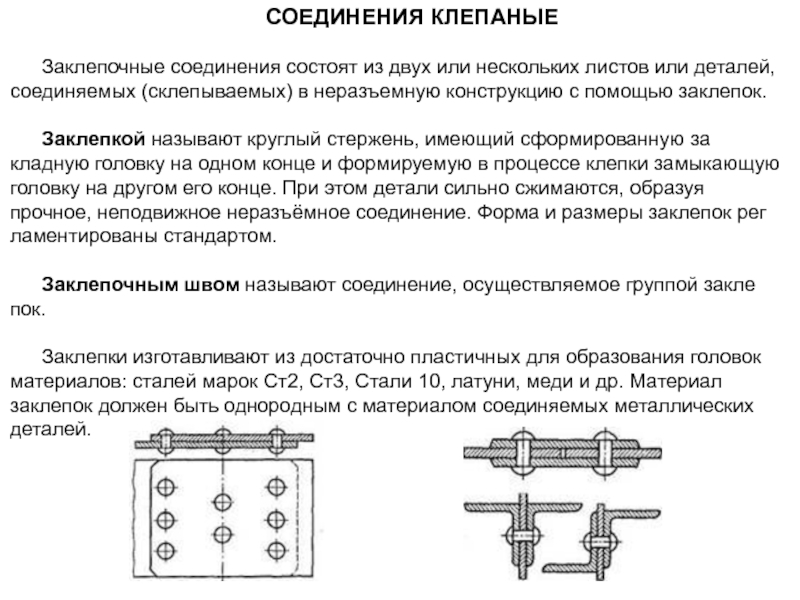 Соединение металлических деталей с помощью заклепок