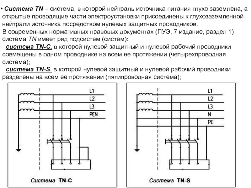 Обозначение нейтрали на схеме