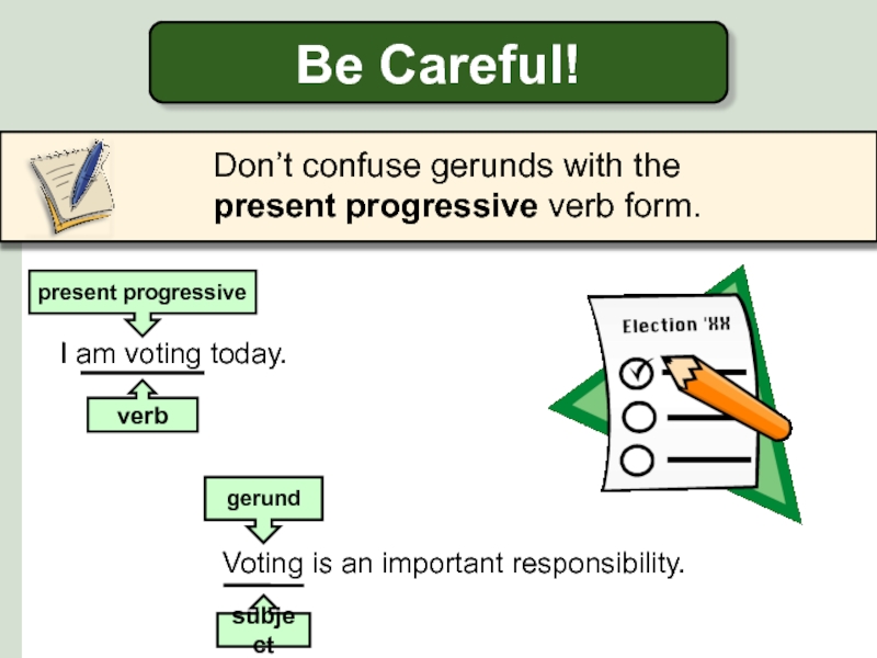 Progressive verb forms