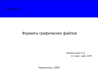 Лекция 6. Форматы графических файлов: растровые, векторные. Форматы BMP, PCX, TGA