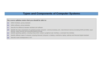 Types and components of computer systems
