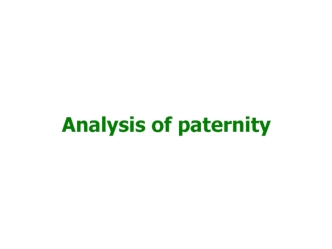 Analysis of paternity