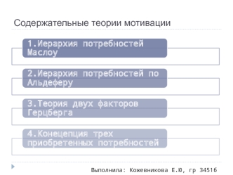 Содержательные теории мотивации