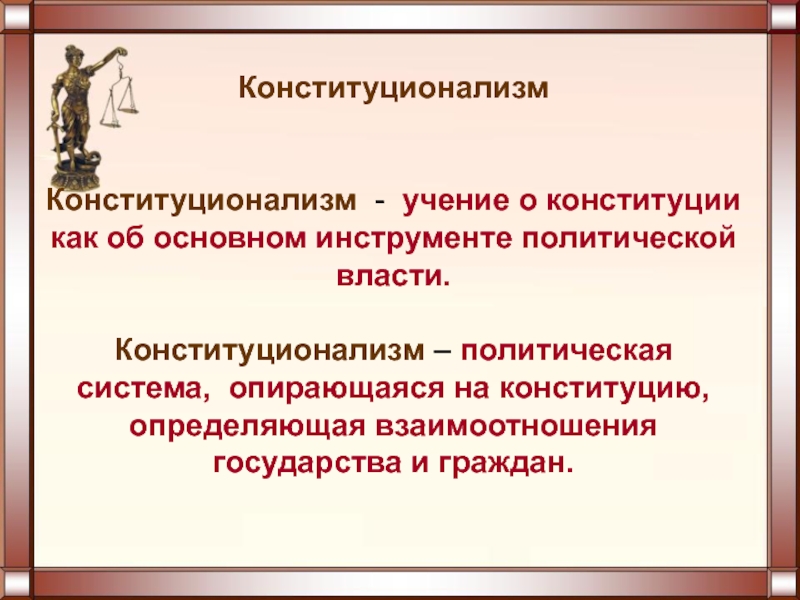 Элементы конституционализма схема