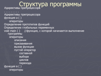 Структура программы