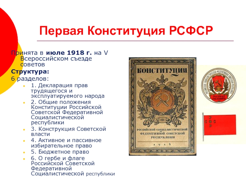 Конституция 1918 рсфср презентация