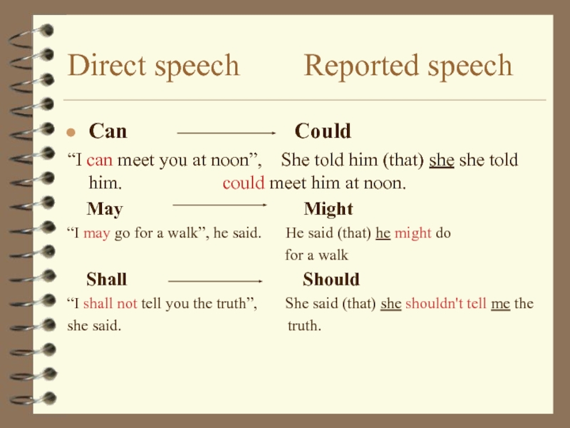 Reported speech statements exercises