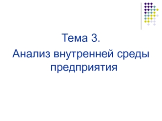 Анализ внутренней среды предприятия (тема 3)