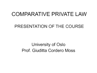 Comparative private law. Definition of comparative law