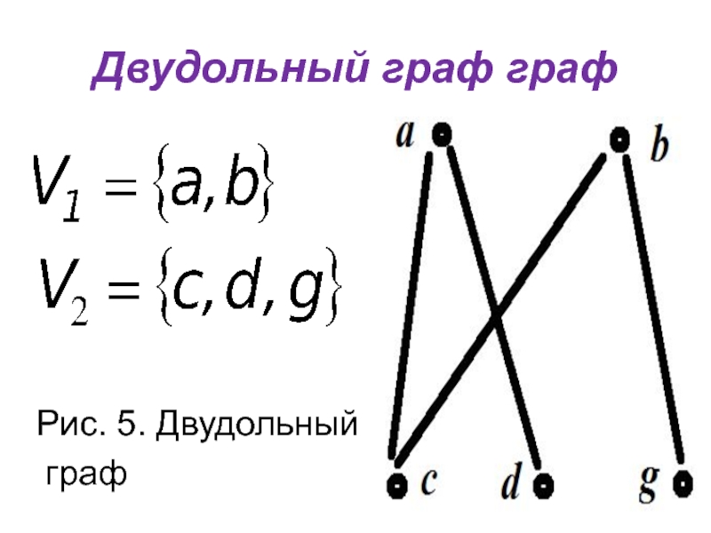 Двудольный граф графРис. 5. Двудольный граф