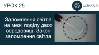 Заломлення світла на межі поділу двох середовищ. Закон заломлення світла