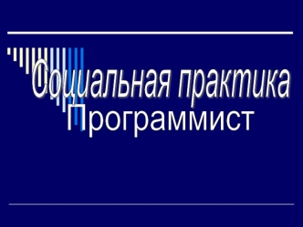 Социальная практика. Программист