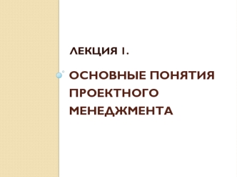 Основные понятия проектного менеджмента