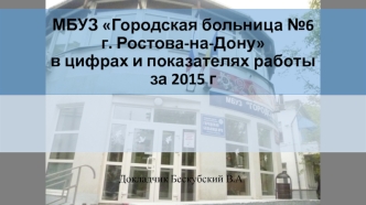 МБУЗ Городская больница №6 г. Ростова-на-Дону в цифрах и показателях работы