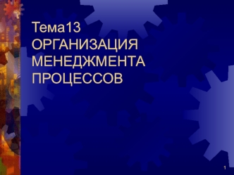 Организация менеджмента процессов. (Тема13)