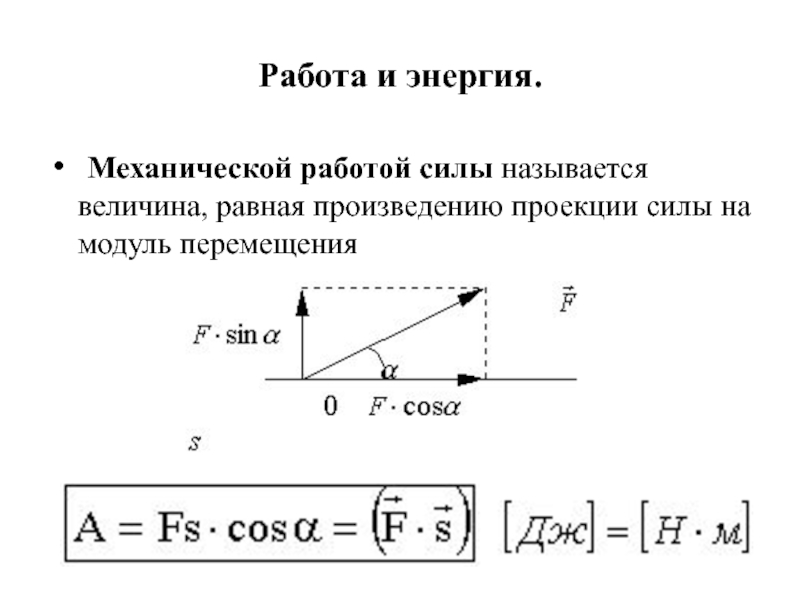 Чему равен модуль проекции сил. Модуль проекции силы. Работа равна произведению силы на перемещение тела.. Работа произведение силы на перемещение. Проекция силы на направление перемещения.