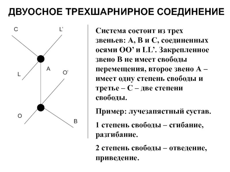 Система состоит из трех. Трехшарнирное соединение. Степени свободы звеньев. Трёхзвеньевую систему. Укажите суставы, имеющие одну степень свободы движений.