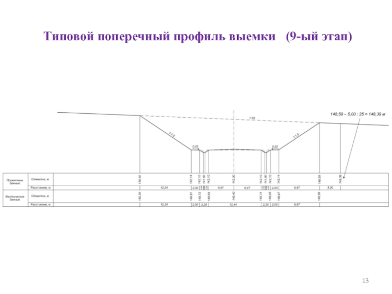 Схема поперечного профиля