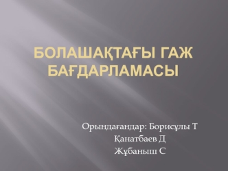 Болашақтағы ГАЖ бағдарламасы