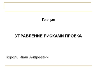 Управление рисками проекта