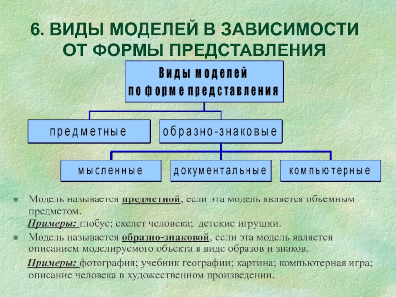 Формы представления моделей. Виды моделей человека. Виды моделей по форме представления.