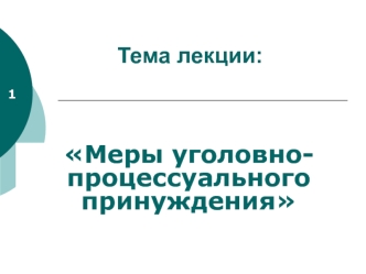 Меры уголовнопроцессуального принуждения. Лекция