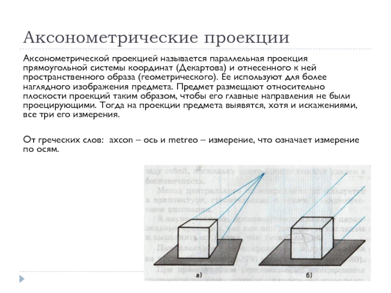 Наглядное изображение полученное параллельным проецированием называется