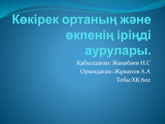 Көкірек ортаның және өкпенің іріңді аурулары