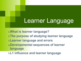 Learner language