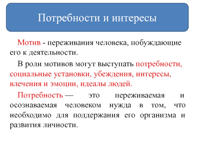 В запросе потребностей и интересов