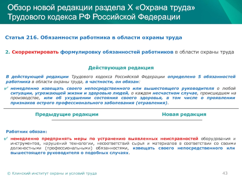 Изменение трудового кодекса 2020. Статья 216 ТК РФ. Изменения в трудовом законодательстве. Клинский институт охраны и условий труда. КИОУТ Клинский институт охраны и условий труда.