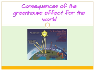 Consequences of the greenhouse effect for the world