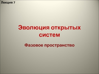 Эволюция открытых систем