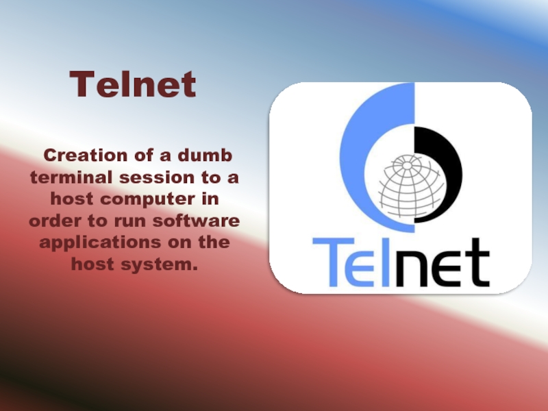 Terminal session. Telnet.