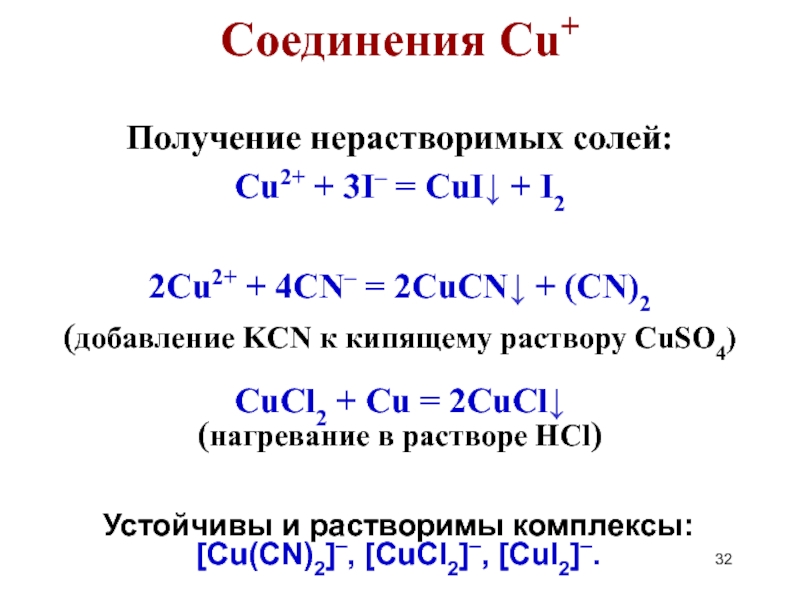 Из 1 получить 21. Как получить cucl2. Получение нерастворимых солей. Cu+i2. Получение CUCL.