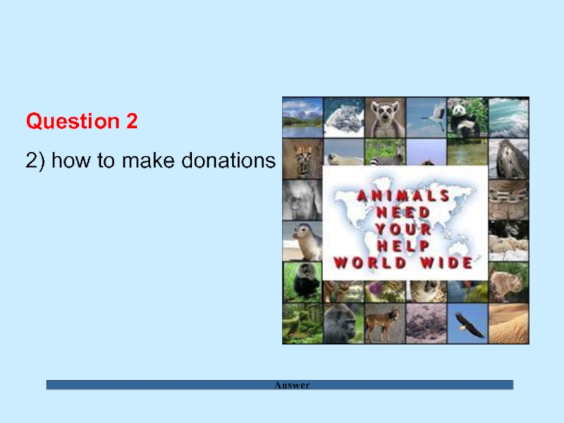 Answer Question 2  2) how to make donations