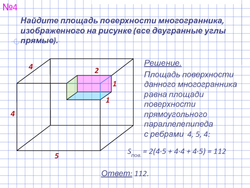 Площадь поверхности многогранников презентация