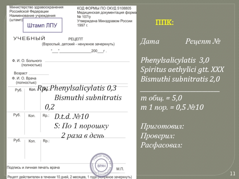 Как выписать рецепт на суппозитории