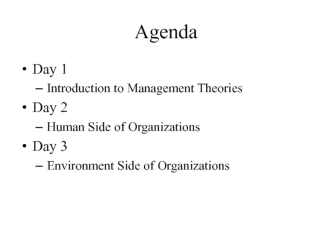 Introduction to management theories. (3.4)