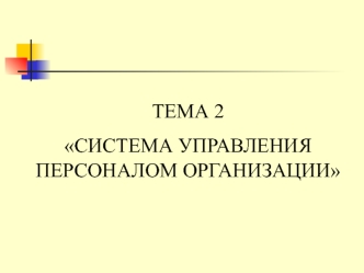 Система управления персоналом организации