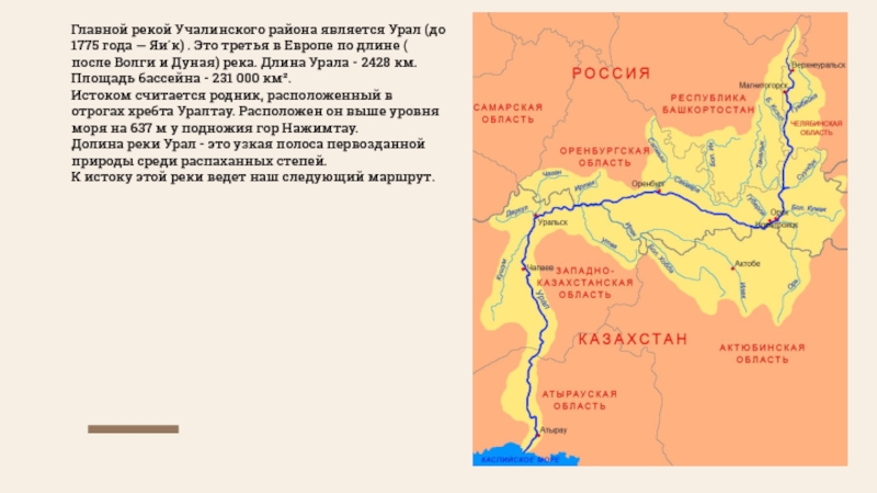 Устье реки урал на карте россии