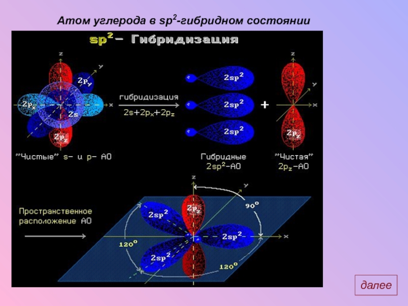Атом углерода физика. Гибридные состояния атома углерода sp3 sp2 SP. Sp2 гибридные орбитали углерода. Атомы углерода в сп2 гибридизации. Атом углерода в состоянии sp2-гибридизации.