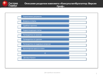 Описание разделов комплекта КонсультантБухгалтер Версия Проф